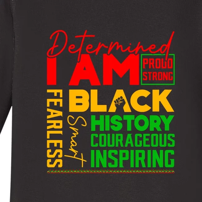 I Am Black History Afro America Juneteenth Since 1865 Gift Baby Long Sleeve Bodysuit