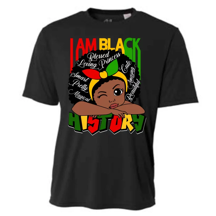 I Am Black History Black Afro Melanin Queen Peekaboo Gift Cooling Performance Crew T-Shirt