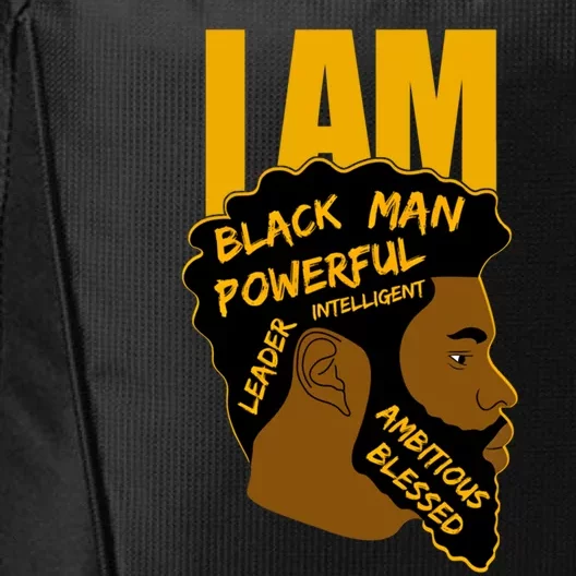 I Am Black King Powerful Leader Black History Month Dad Gift City Backpack