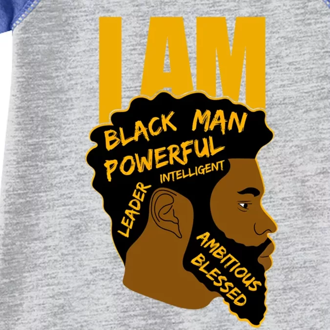 I Am Black King Powerful Leader Black History Month Dad Gift Infant Baby Jersey Bodysuit