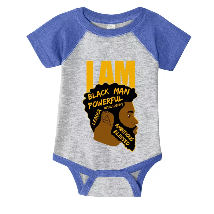 I Am Black King Powerful Leader Black History Month Dad Gift Infant Baby Jersey Bodysuit