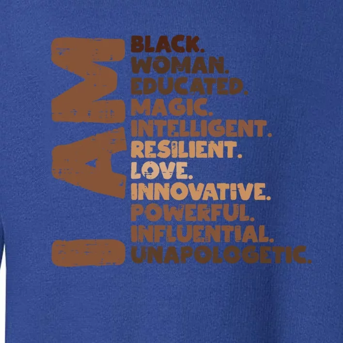 I Am Black Melanin Africa Pride History Bhm Gift Toddler Sweatshirt