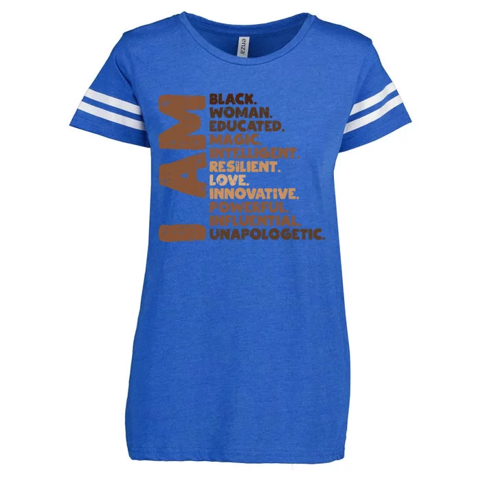 I Am Black Melanin Africa Pride History Bhm Gift Enza Ladies Jersey Football T-Shirt