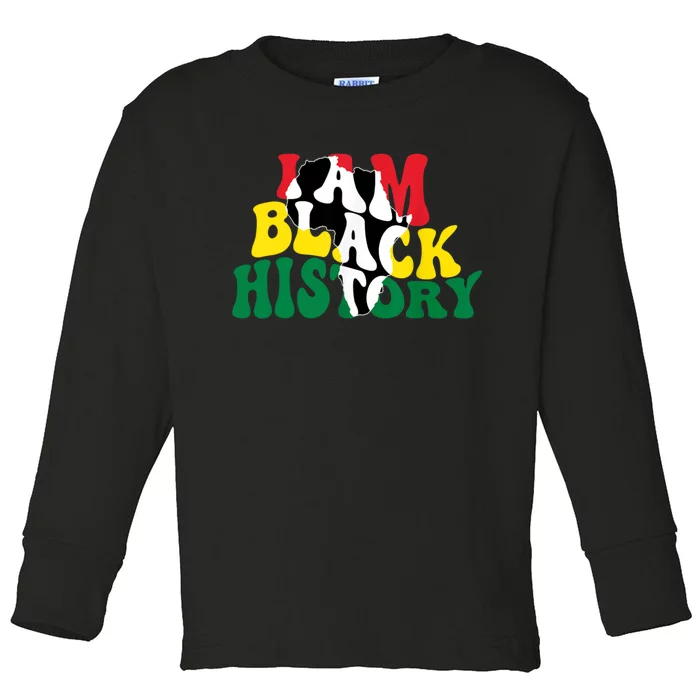 I Am Black History Month African American Toddler Long Sleeve Shirt