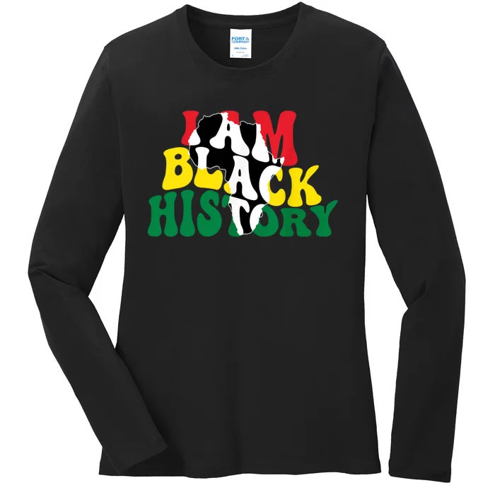 I Am Black History Month African American Ladies Long Sleeve Shirt