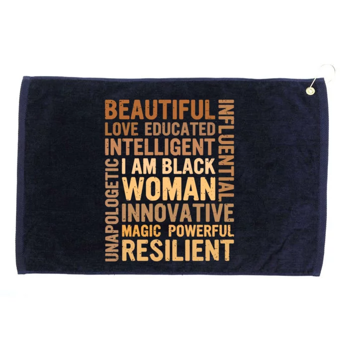 I Am Black Black History Month Juneteenth Black Gift Grommeted Golf Towel