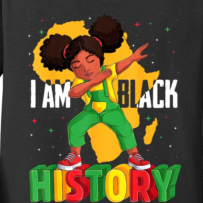 I Am Black History Women Black History Month Kids Long Sleeve Shirt