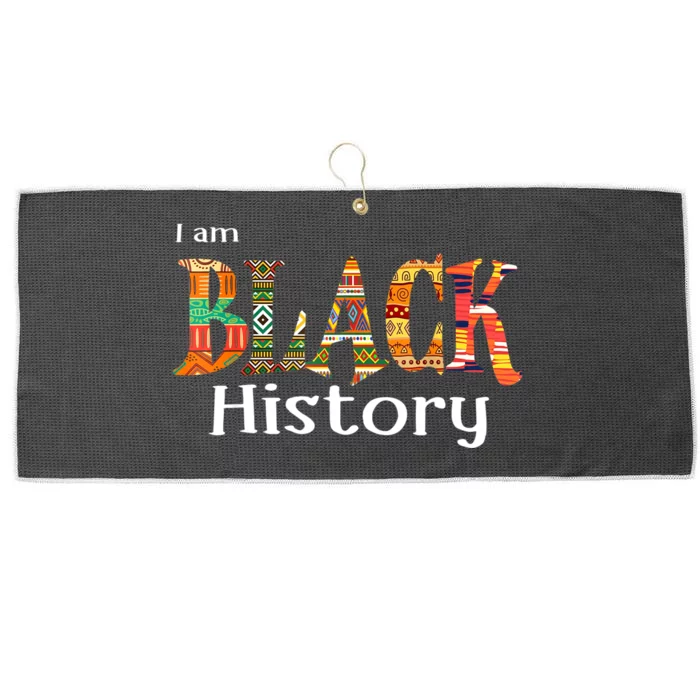 I Am Black History Month African American Black Pride Large Microfiber Waffle Golf Towel