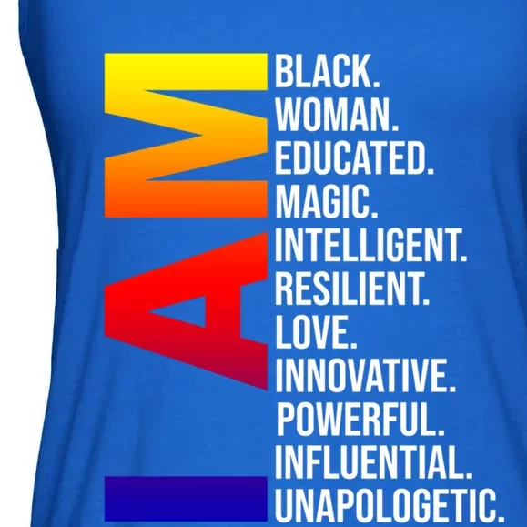 I Am Black Black History Month Educated Black Gift Ladies Essential Flowy Tank