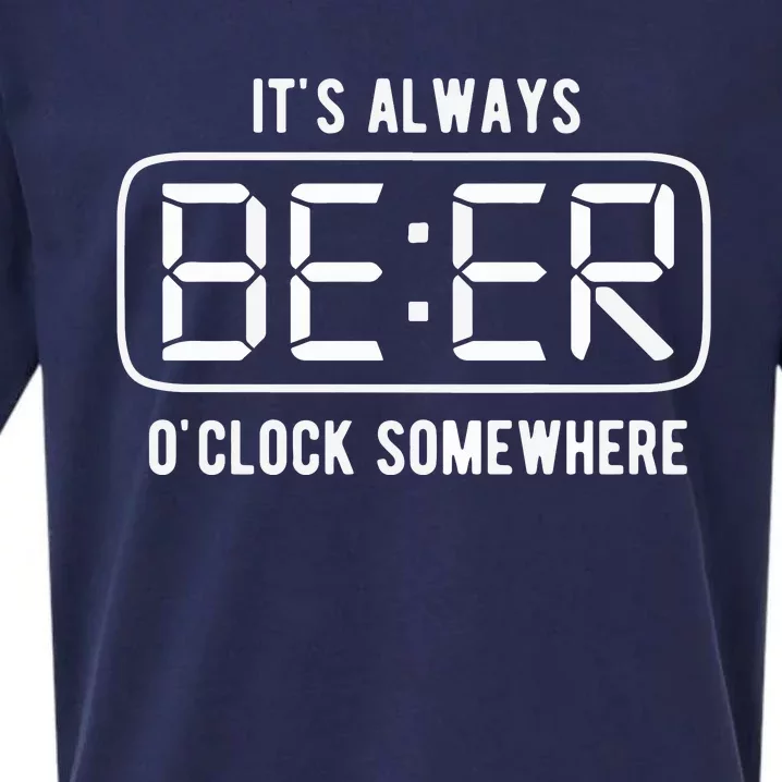 ItS Always Beer OClock Somewhere Summer Sueded Cloud Jersey T-Shirt