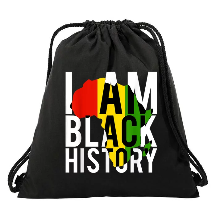 I Am Black History Black History Month & Pride Gift Drawstring Bag