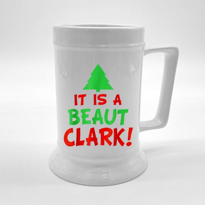 It's A Beaut Clark Christmas Tree Front & Back Beer Stein