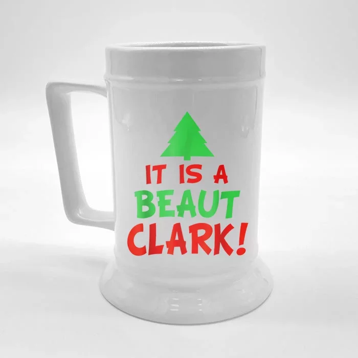 It's A Beaut Clark Christmas Tree Front & Back Beer Stein