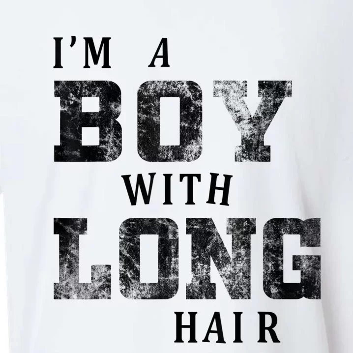 I'm A Boy With Long Hair Funny Long Hair Boy Cool Sueded Cloud Jersey T-Shirt