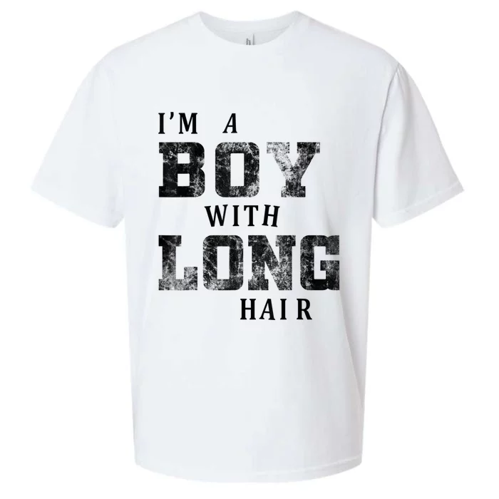 I'm A Boy With Long Hair Funny Long Hair Boy Cool Sueded Cloud Jersey T-Shirt