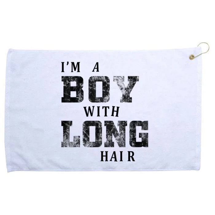 I'm A Boy With Long Hair Funny Long Hair Boy Cool Grommeted Golf Towel