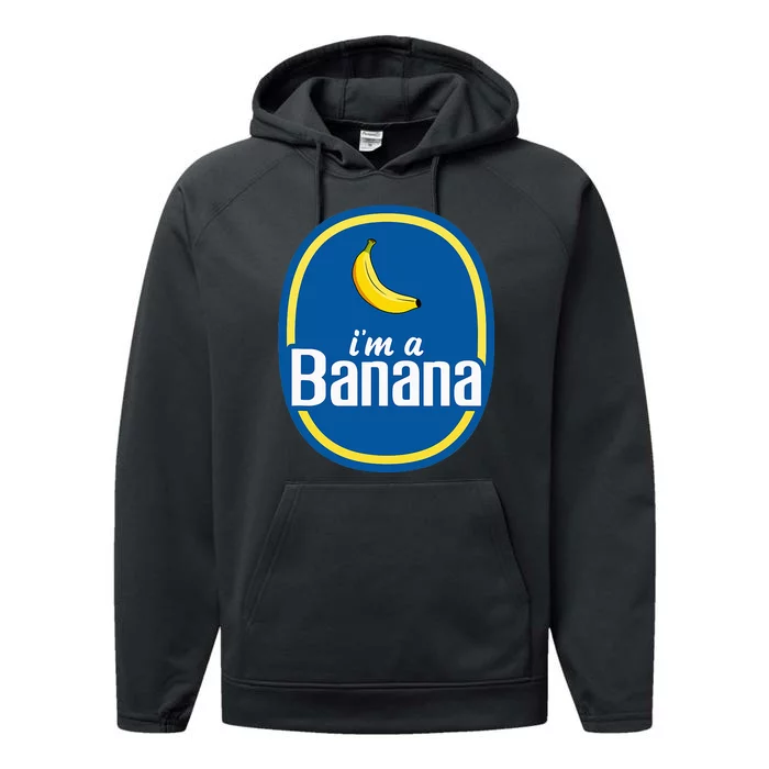 IM A Banana Costume Halloween Fruit Sticker Yellow Performance Fleece Hoodie