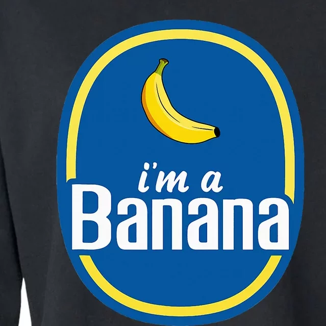 IM A Banana Costume Halloween Fruit Sticker Yellow Cropped Pullover Crew