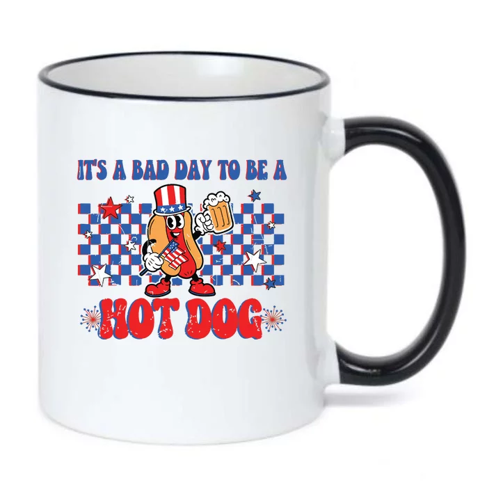 Its A Bad Day To Be A Hot Dog 4th Of July Fun Hotdog Lover Black Color Changing Mug