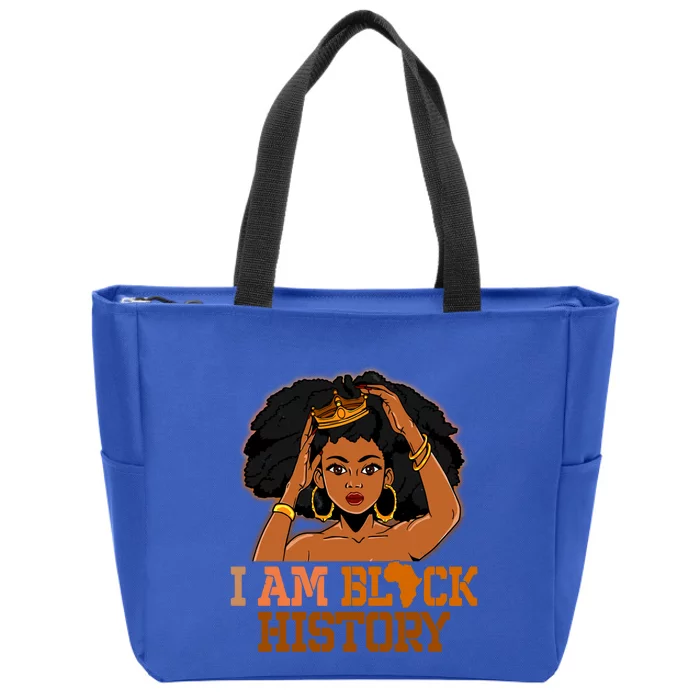 I Am Black History Black History Month Blm Juneteenth Cool Gift Zip Tote Bag