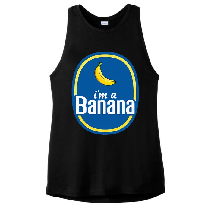 IM A Banana Costume Halloween Fruit Sticker Ladies Tri-Blend Wicking Tank