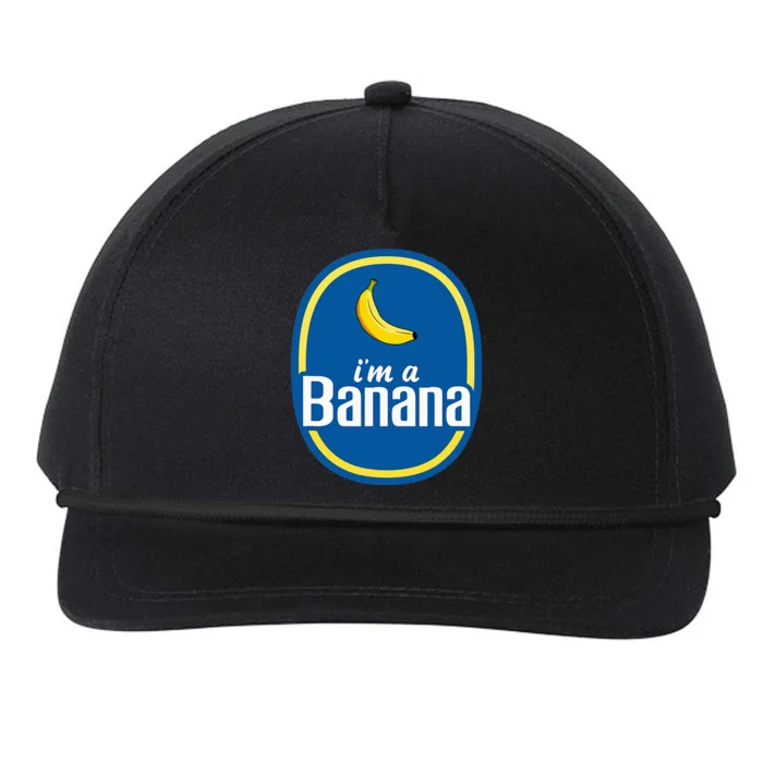 IM A Banana Costume Halloween Fruit Sticker Snapback Five-Panel Rope Hat