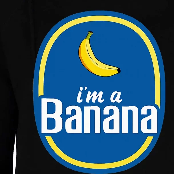 IM A Banana Costume Halloween Fruit Sticker Womens Funnel Neck Pullover Hood