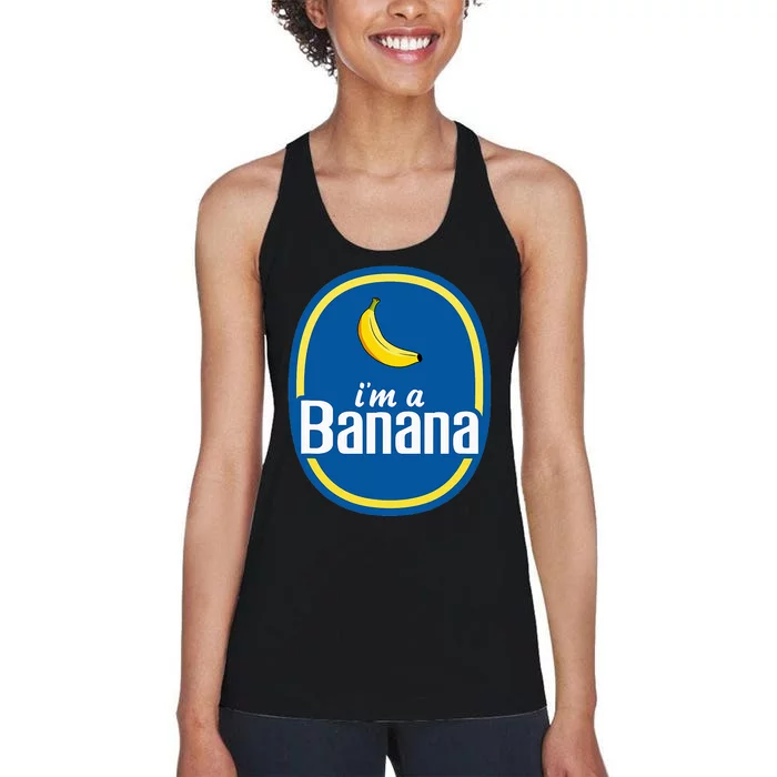 IM A Banana Costume Halloween Fruit Sticker Women's Racerback Tank