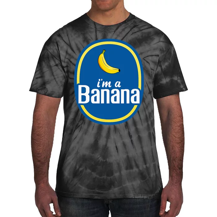 IM A Banana Costume Halloween Fruit Sticker Tie-Dye T-Shirt