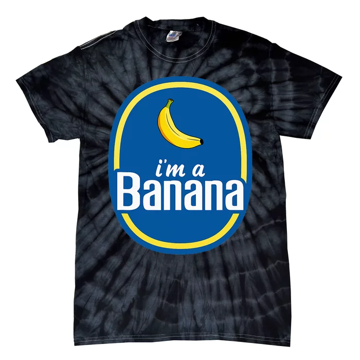 IM A Banana Costume Halloween Fruit Sticker Tie-Dye T-Shirt