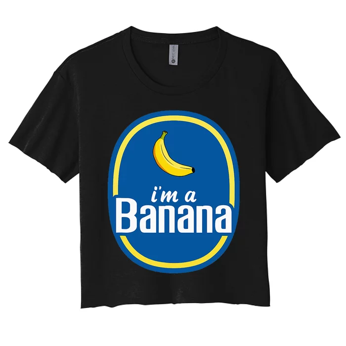 IM A Banana Costume Halloween Fruit Sticker Women's Crop Top Tee