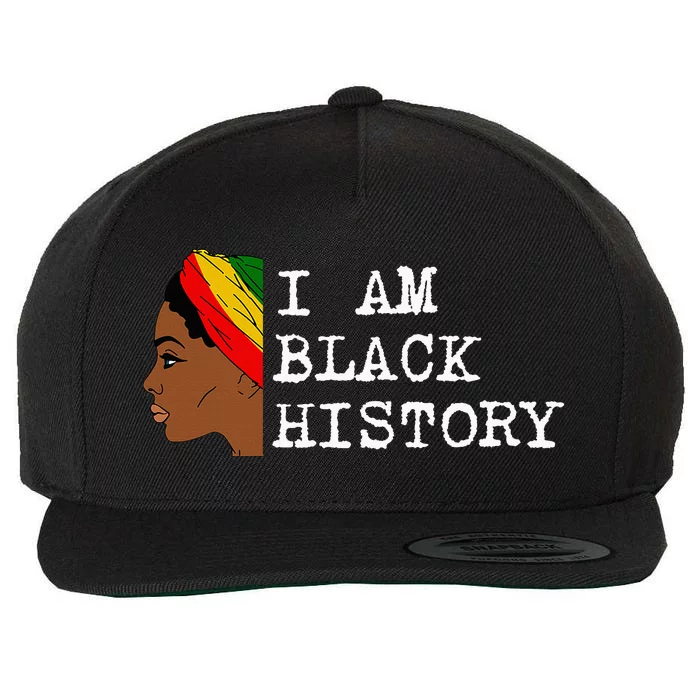 I Am Black History Wool Snapback Cap