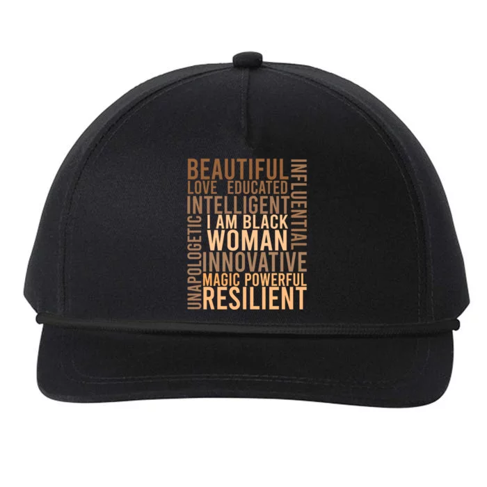 I Am Black Black History Month Educated Black Gift Snapback Five-Panel Rope Hat