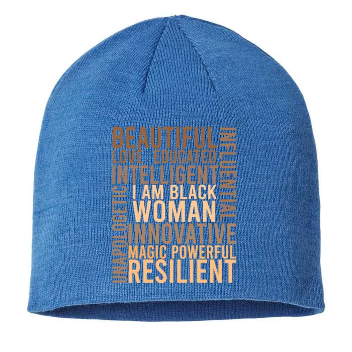 I Am Black Black History Month Educated Black Gift 8 1/2in Sustainable Knit Beanie