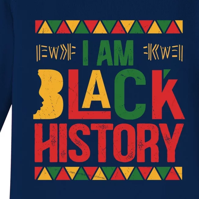 I Am Black History Juneteenth Great Gift Baby Long Sleeve Bodysuit