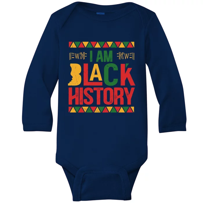 I Am Black History Juneteenth Great Gift Baby Long Sleeve Bodysuit