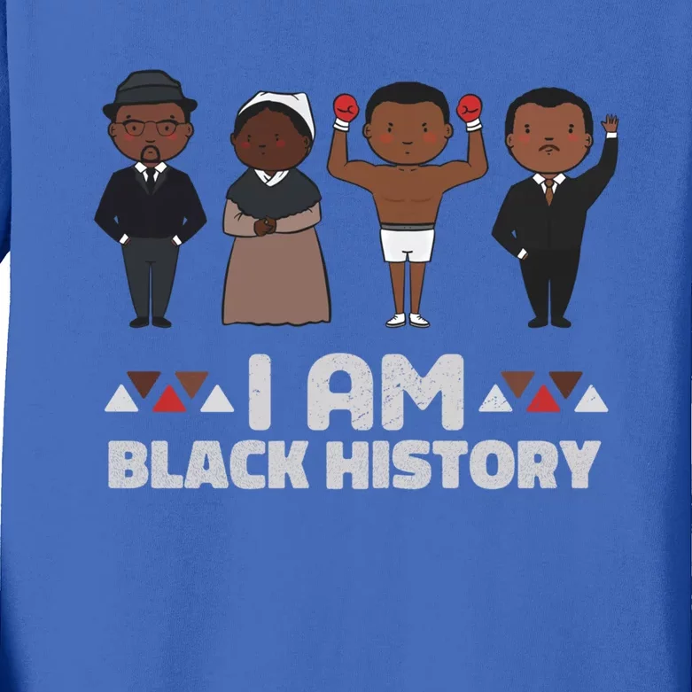 I Am Black History Future Melanin King Black Magic Gift Kids Long Sleeve Shirt