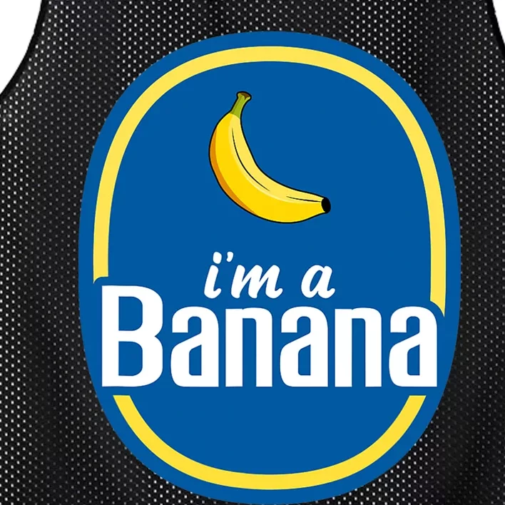 Im A Banana Costume Halloween Fruit Sticker Yellow Funny Mesh Reversible Basketball Jersey Tank