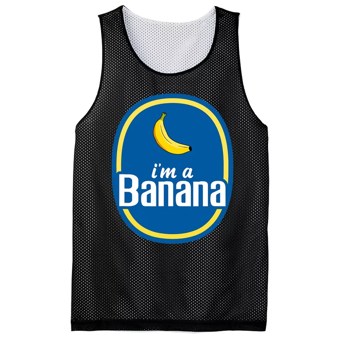 Im A Banana Costume Halloween Fruit Sticker Yellow Funny Mesh Reversible Basketball Jersey Tank