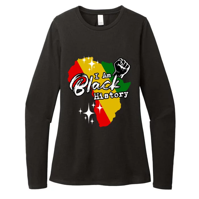 I Am Black History Map African Black History Gift Womens CVC Long Sleeve Shirt