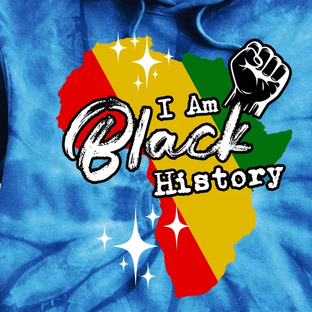 I Am Black History Map African Black History Gift Tie Dye Hoodie