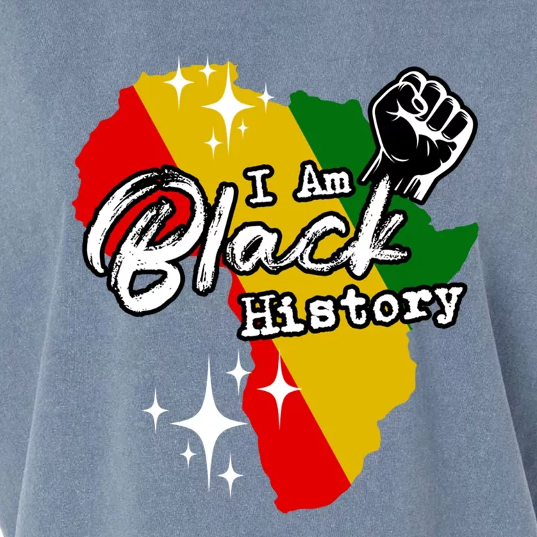 I Am Black History Map African Black History Gift Garment-Dyed Women's Muscle Tee