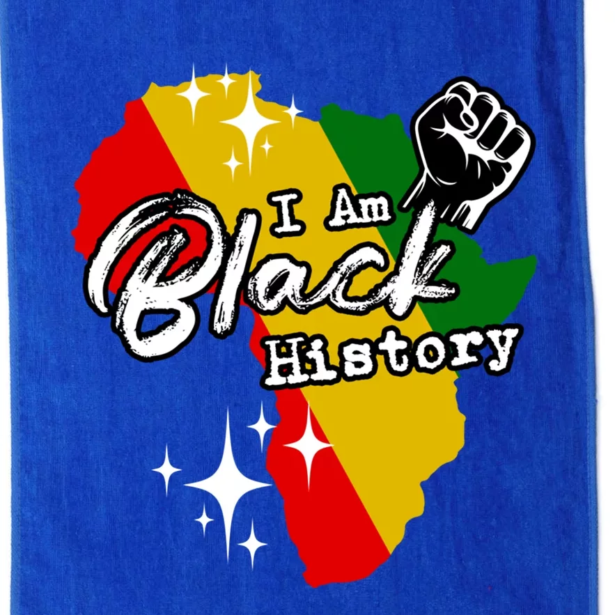 I Am Black History Map African Black History Gift Platinum Collection Golf Towel