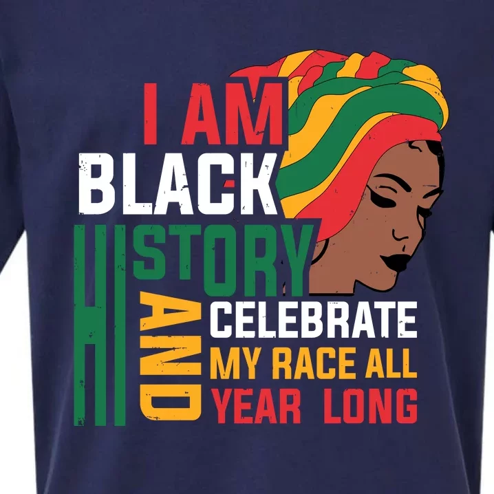 I Am Black History And Celebrate My Race All Year Long Black History Month Gift Sueded Cloud Jersey T-Shirt