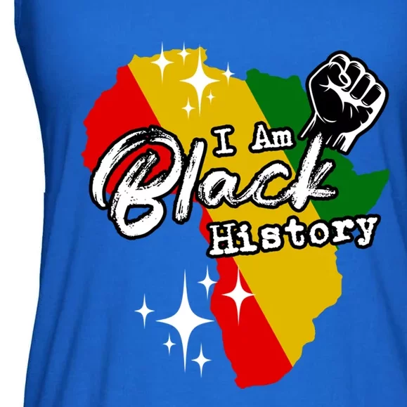 I Am Black History Map African Black History Gift Ladies Essential Flowy Tank