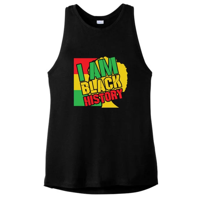 I Am Black History Month African American Pride Celebration Ladies Tri-Blend Wicking Tank