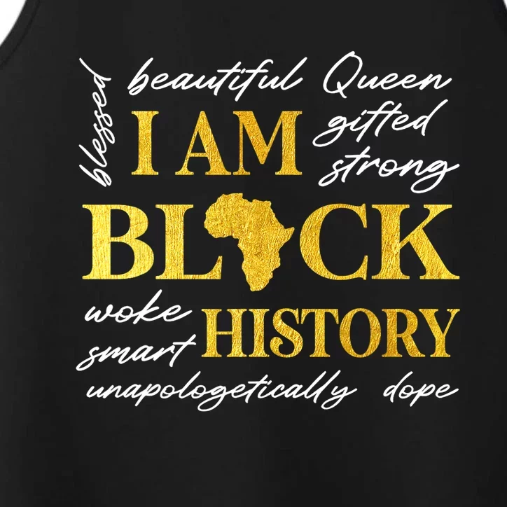 I Am Black History Month African American Performance Tank