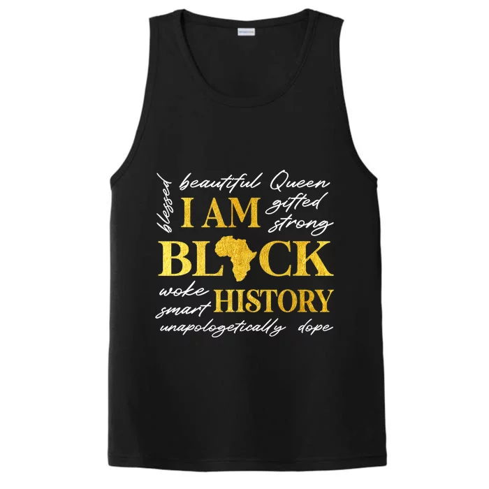 I Am Black History Month African American Performance Tank