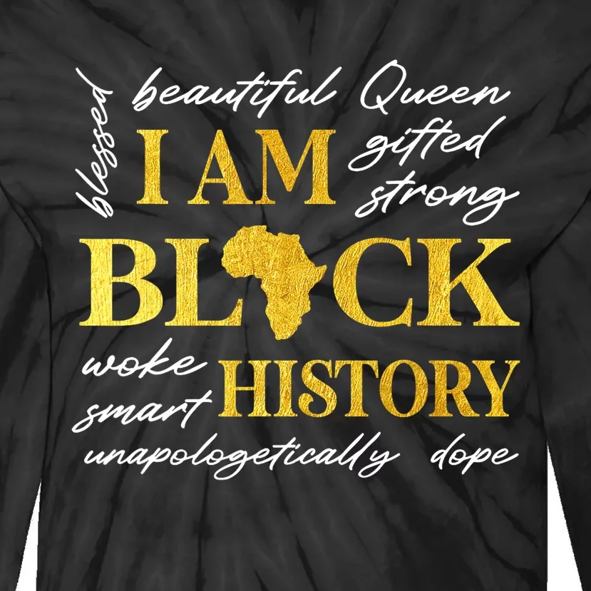 I Am Black History Month African American Tie-Dye Long Sleeve Shirt