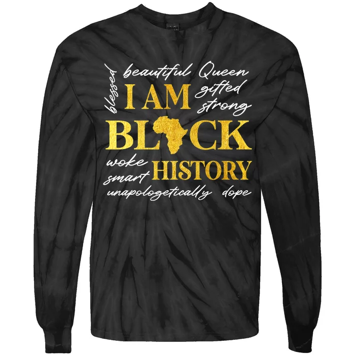 I Am Black History Month African American Tie-Dye Long Sleeve Shirt